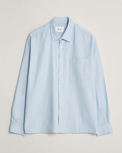 NN07 Deon Brushed Light Flannel Shirt Sky Mist