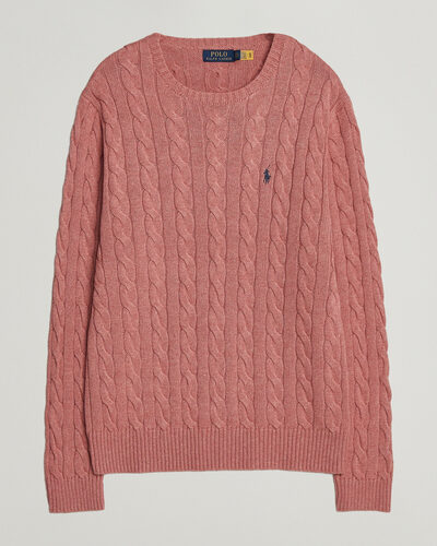 Polo Ralph Lauren Cotton Cable Pullover Faded Cranberry Heather