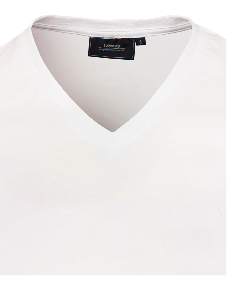 Uomini | T-shirt | Boomerang | Jarl V-Neck T-Shirt White