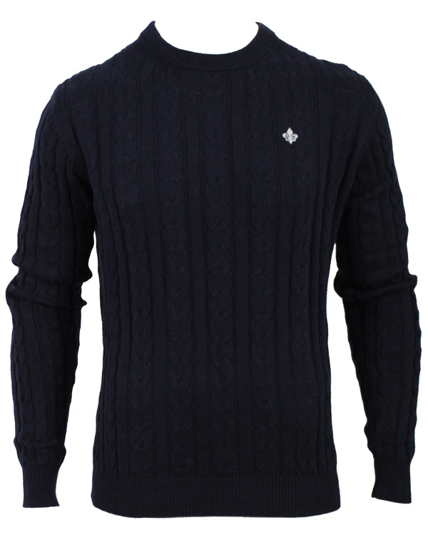 Uomini | Maglieria | Morris | Biarritz Cable Pullover Navy