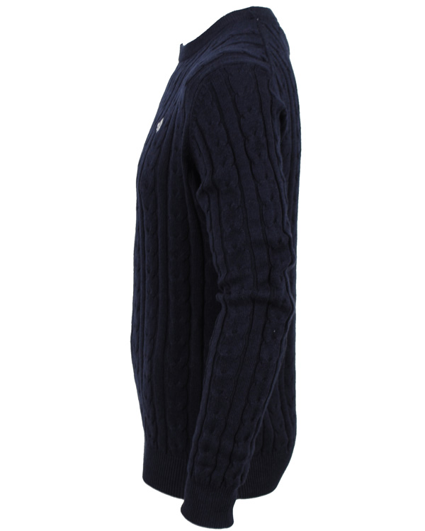 Uomini | Maglieria | Morris | Biarritz Cable Pullover Navy