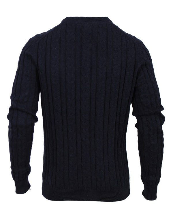 Uomini | Maglieria | Morris | Biarritz Cable Pullover Navy