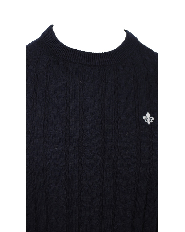 Uomini | Maglieria | Morris | Biarritz Cable Pullover Navy