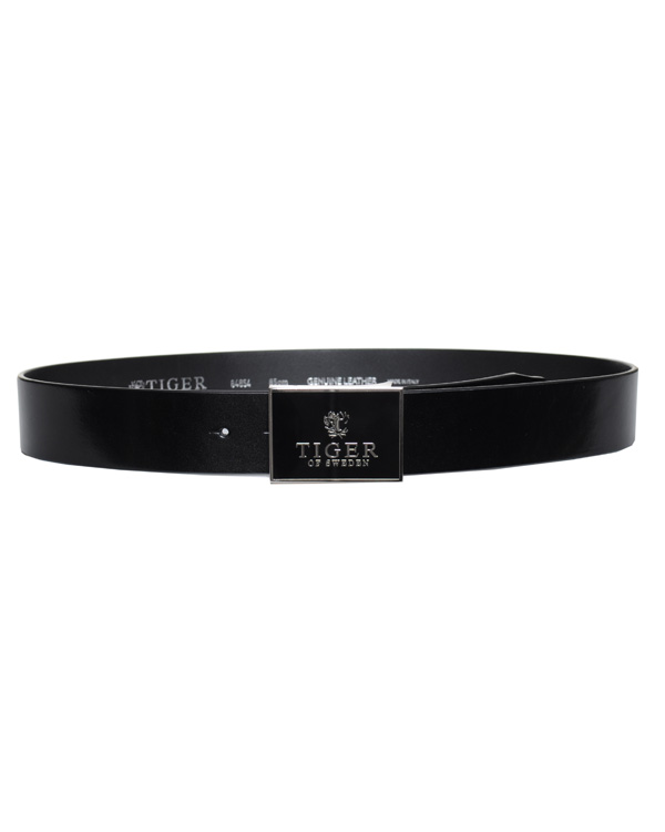 Uomini | Tiger of Sweden Leather Logo Belt Black | Tiger of Sweden | Leather Logo Belt Black
