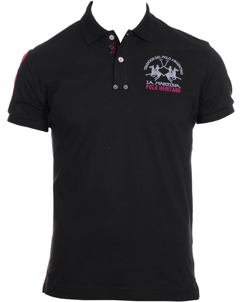 Uomini | Polo | La Martina | Replica Piquet Stretch Black