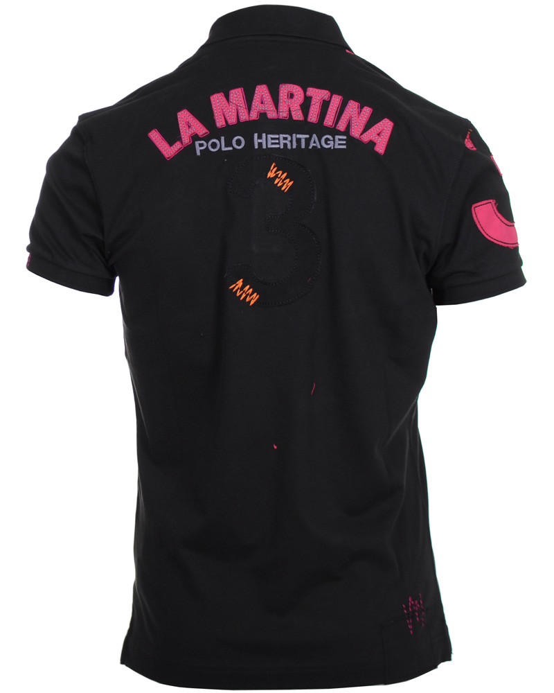 Uomini | Polo | La Martina | Replica Piquet Stretch Black
