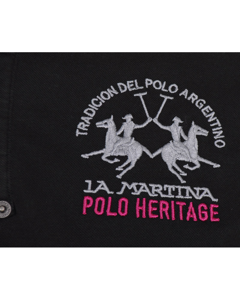 Uomini | Polo | La Martina | Replica Piquet Stretch Black