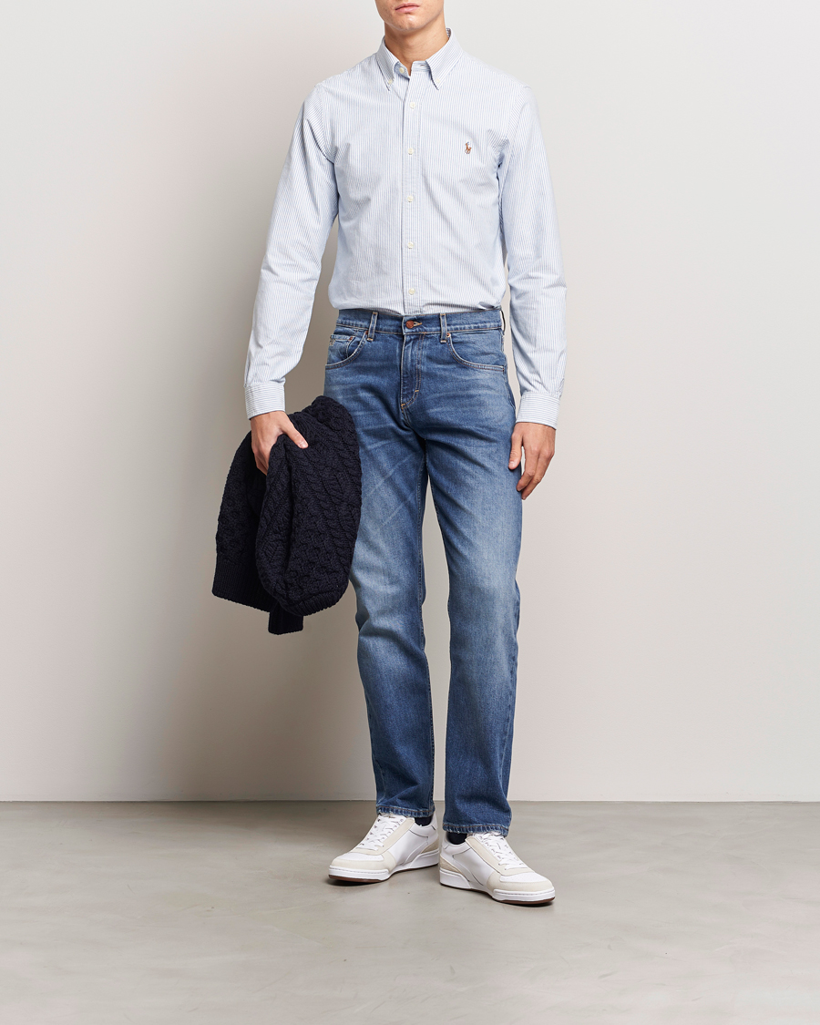 Uomini | Camicie | Polo Ralph Lauren | Slim Fit Shirt Oxford Stripes Blue