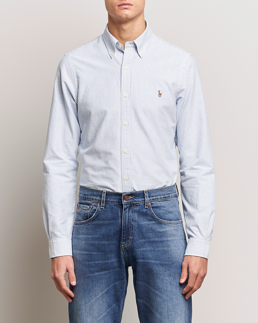 Uomini | Camicie | Polo Ralph Lauren | Slim Fit Shirt Oxford Stripes Blue