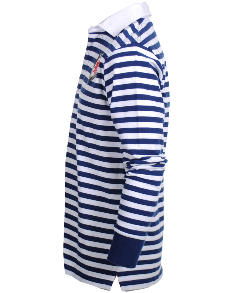 Uomini | Maglieria | Hackett | London Quilt Stripe Rugger Blue/White