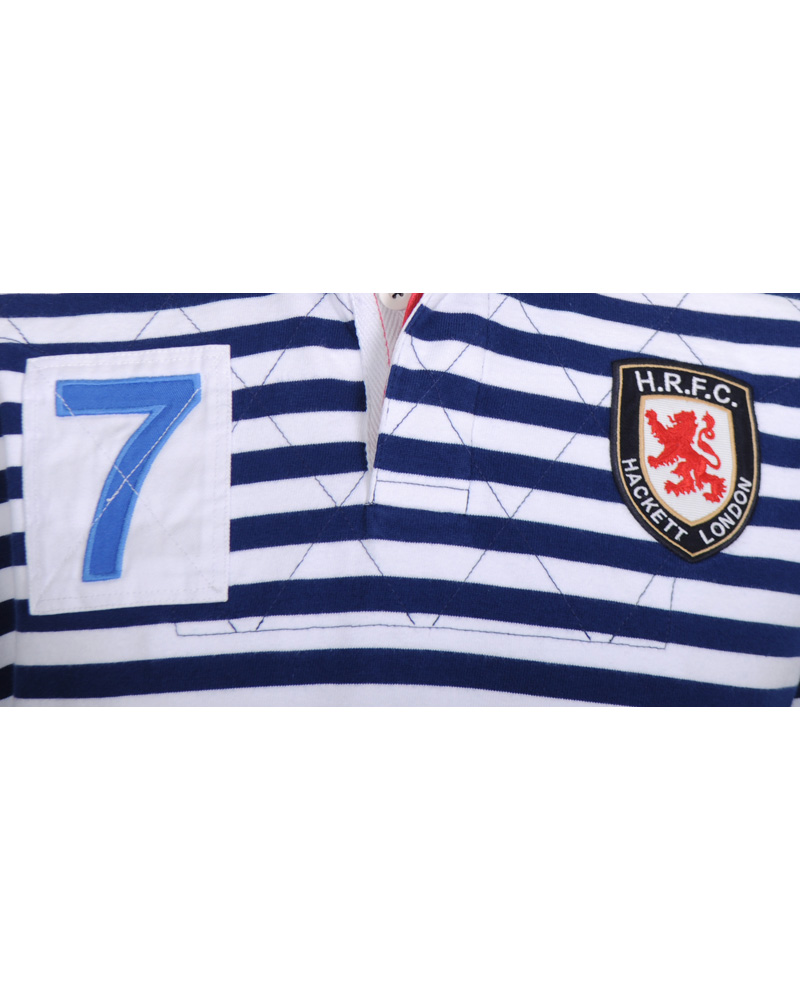 Uomini | Maglieria | Hackett | London Quilt Stripe Rugger Blue/White