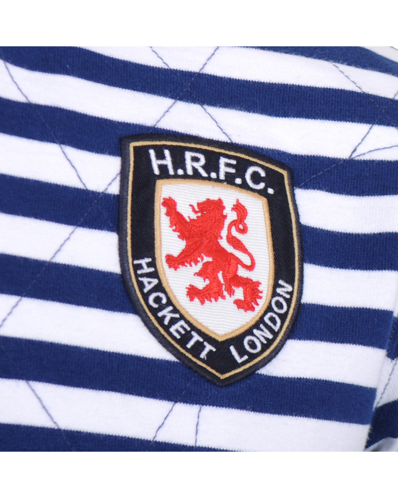 Uomini | Maglieria | Hackett | London Quilt Stripe Rugger Blue/White