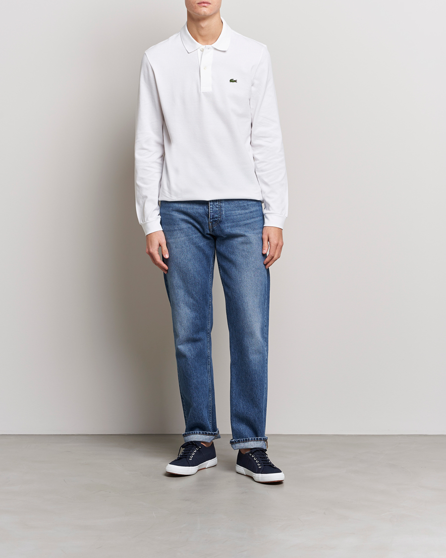 Uomini | Polo | Lacoste | Original Long Sleeve Polo Piké White