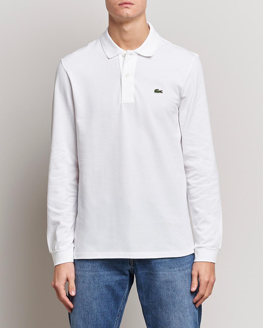 Uomini | Polo | Lacoste | Original Long Sleeve Polo Piké White