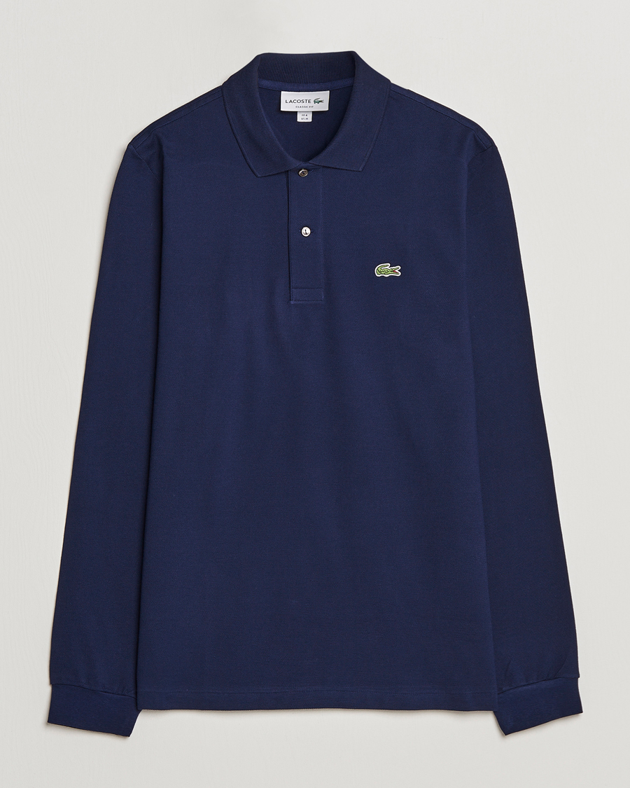 Uomini | Polo | Lacoste | Original Long Sleeve Polo Piké Navy Blue