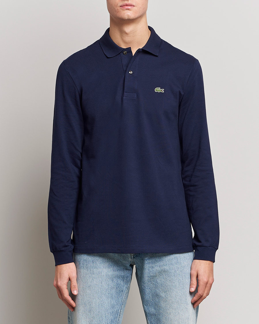 Uomini | Polo | Lacoste | Original Long Sleeve Polo Piké Navy Blue