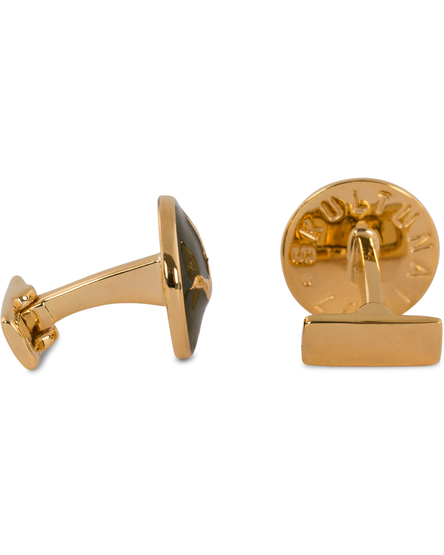 Uomini | Skultuna Cuff Links Hunter Flying Duck Gold/Green | Skultuna | Cuff Links Hunter Flying Duck Gold/Green