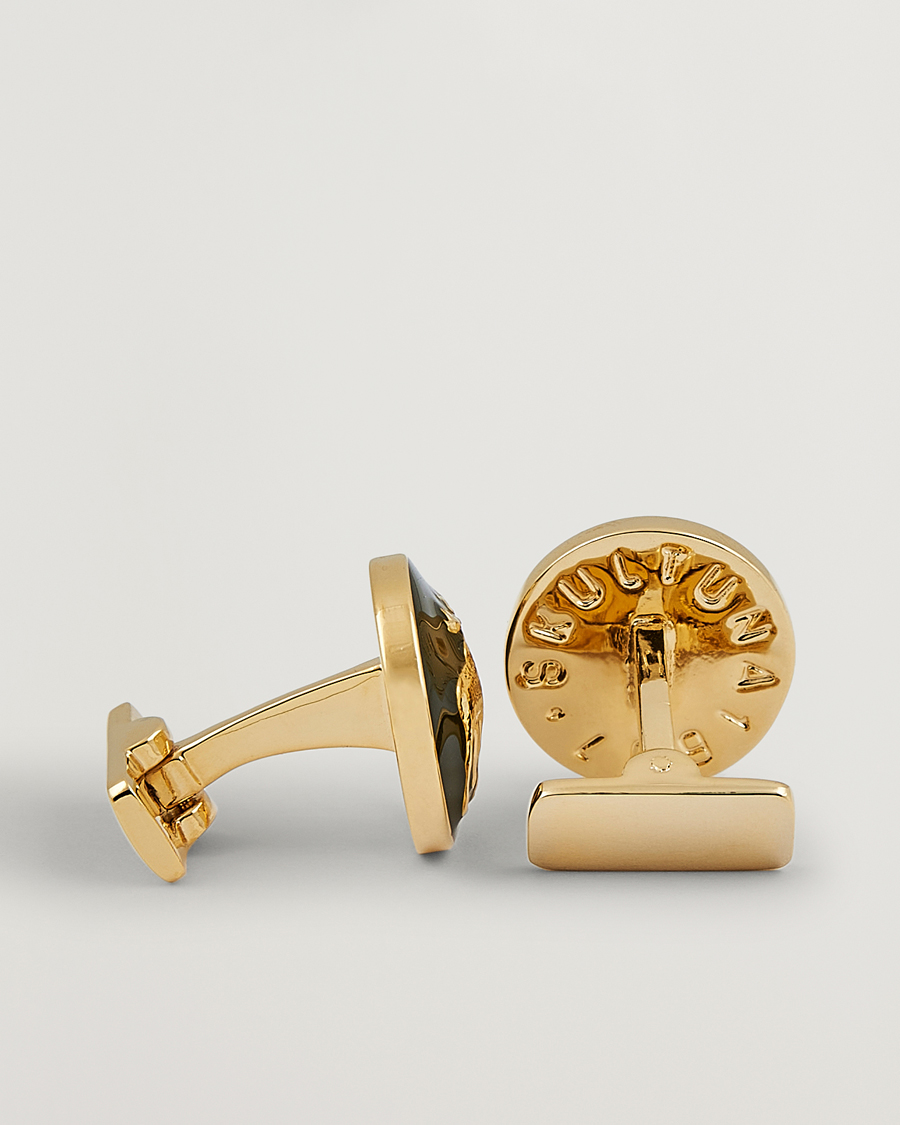 Uomini | Skultuna Cuff Links Hunter The Moose Gold/Green | Skultuna | Cuff Links Hunter The Moose Gold/Green