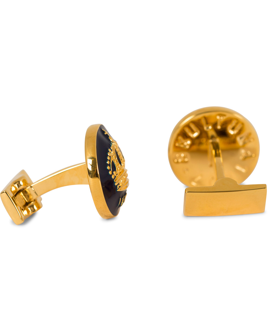 Uomini | Skultuna Cuff Links The Crown Gold/Royal Blue | Skultuna | Cuff Links The Crown Gold/Royal Blue