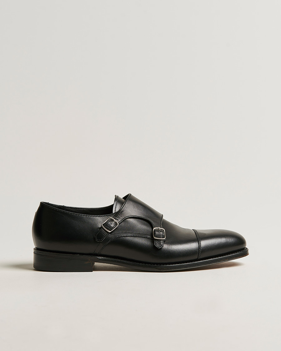 Uomini | Scarpe con cinturino alla caviglia | Loake 1880 | Cannon Monkstrap Black Calf