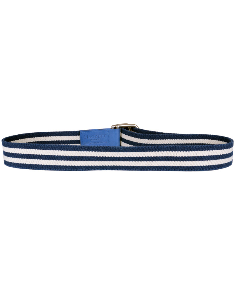 Uomini | Hackett Washed D-Ring Belt 4 cm Navy/Ivory | Hackett | Washed D-Ring Belt 4 cm Navy/Ivory