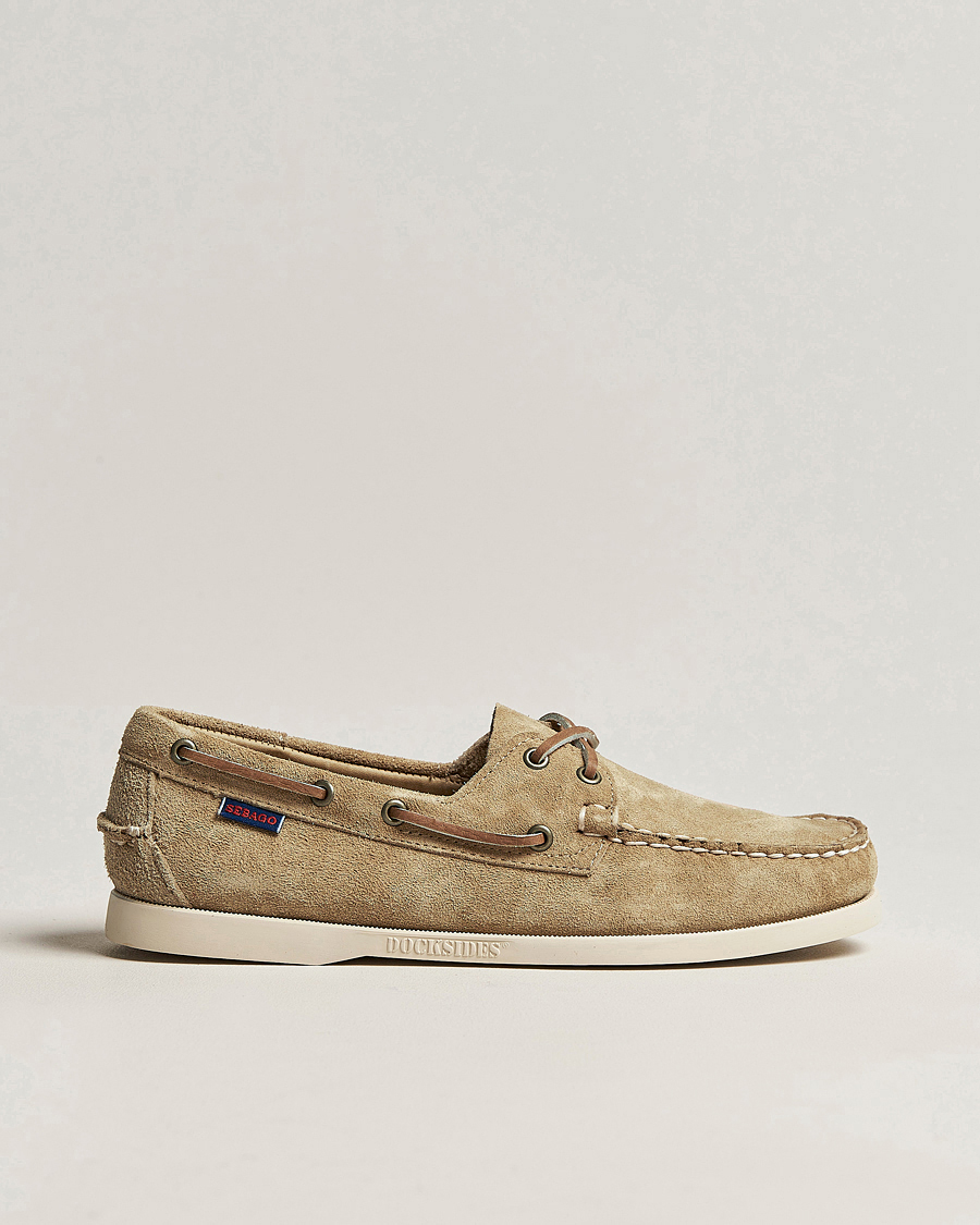 Uomini | Scarpe da barca | Sebago | Docksides Suede Boat Shoe Beige Camel