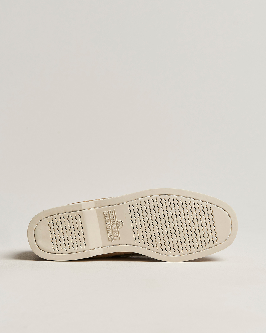 Uomini | Scarpe da barca | Sebago | Docksides Suede Boat Shoe Beige Camel
