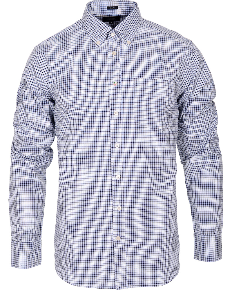 Uomini | Camicie | Boomerang | Trim Fit B.D Twill Check Shirt Cloud Blue