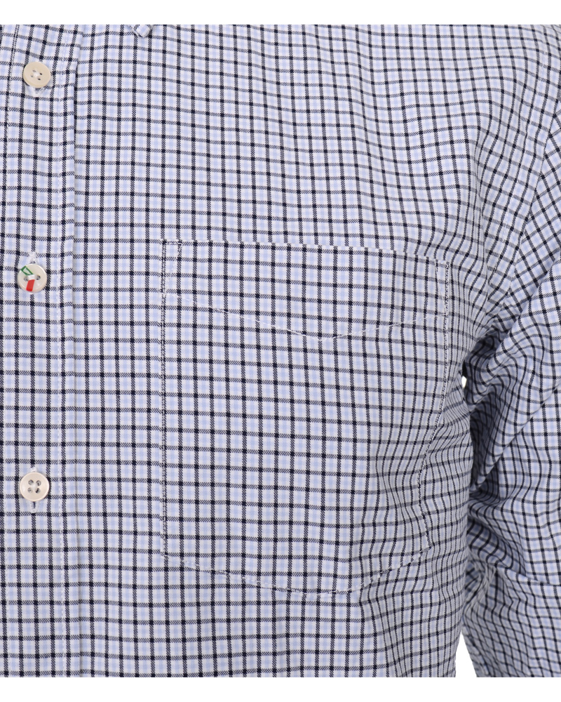 Uomini | Camicie | Boomerang | Trim Fit B.D Twill Check Shirt Cloud Blue