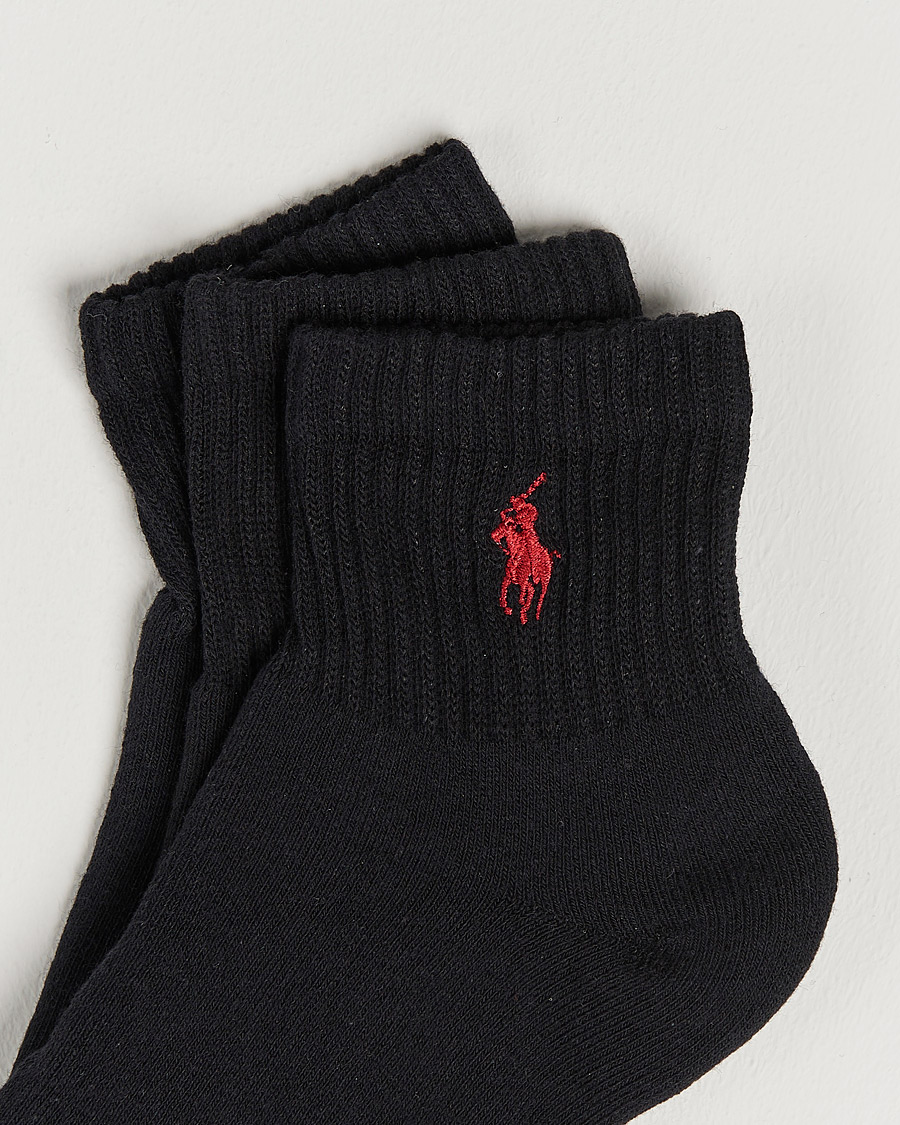 Uomini | Biancheria intima | Polo Ralph Lauren | 3-Pack Sport Quarter Socks Black