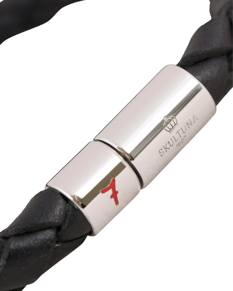 Uomini | Skultuna Leather Bracelet Plaited 7 by Lino Ieluzzi Black | Skultuna | Leather Bracelet Plaited 7 by Lino Ieluzzi Black