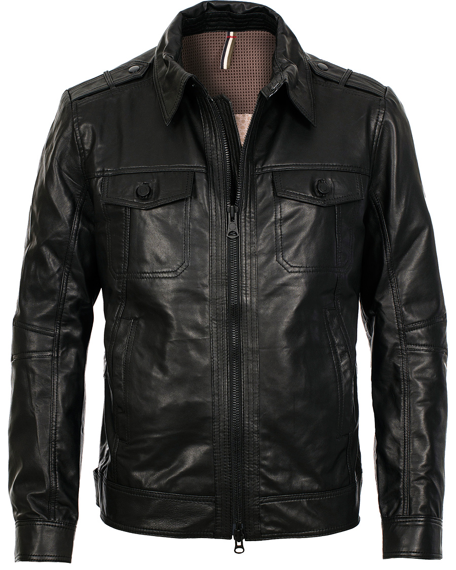 Uomini | Giacche | J.Lindeberg | Trey Leather Jacket Black