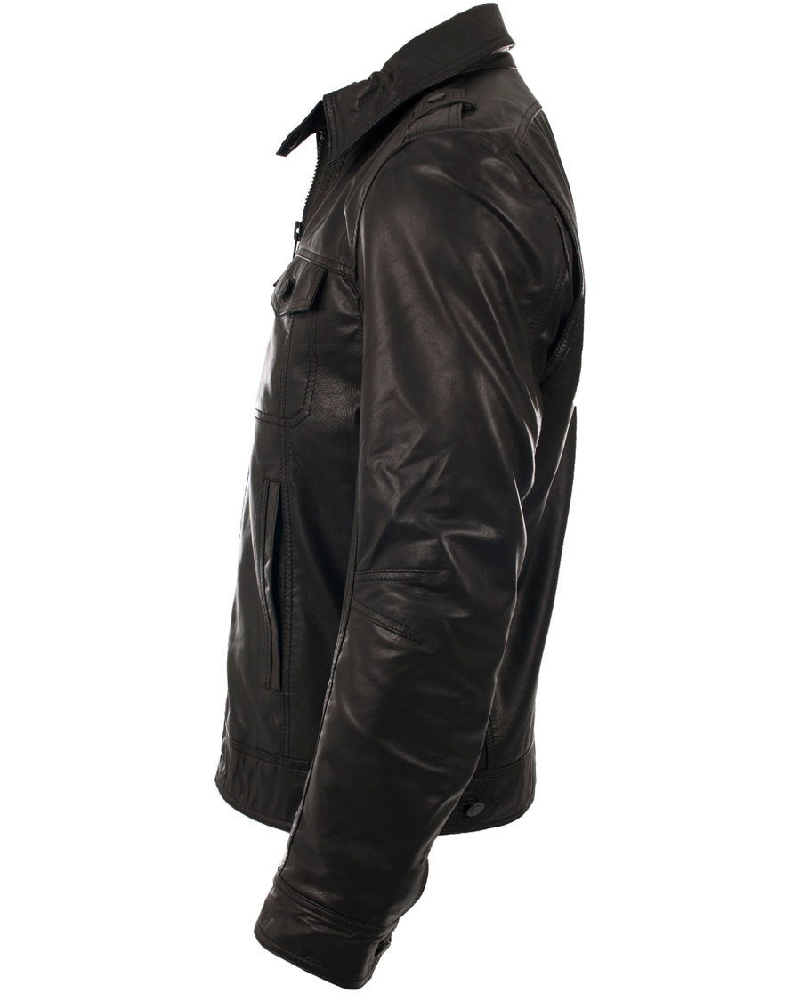 Uomini | Giacche | J.Lindeberg | Trey Leather Jacket Black