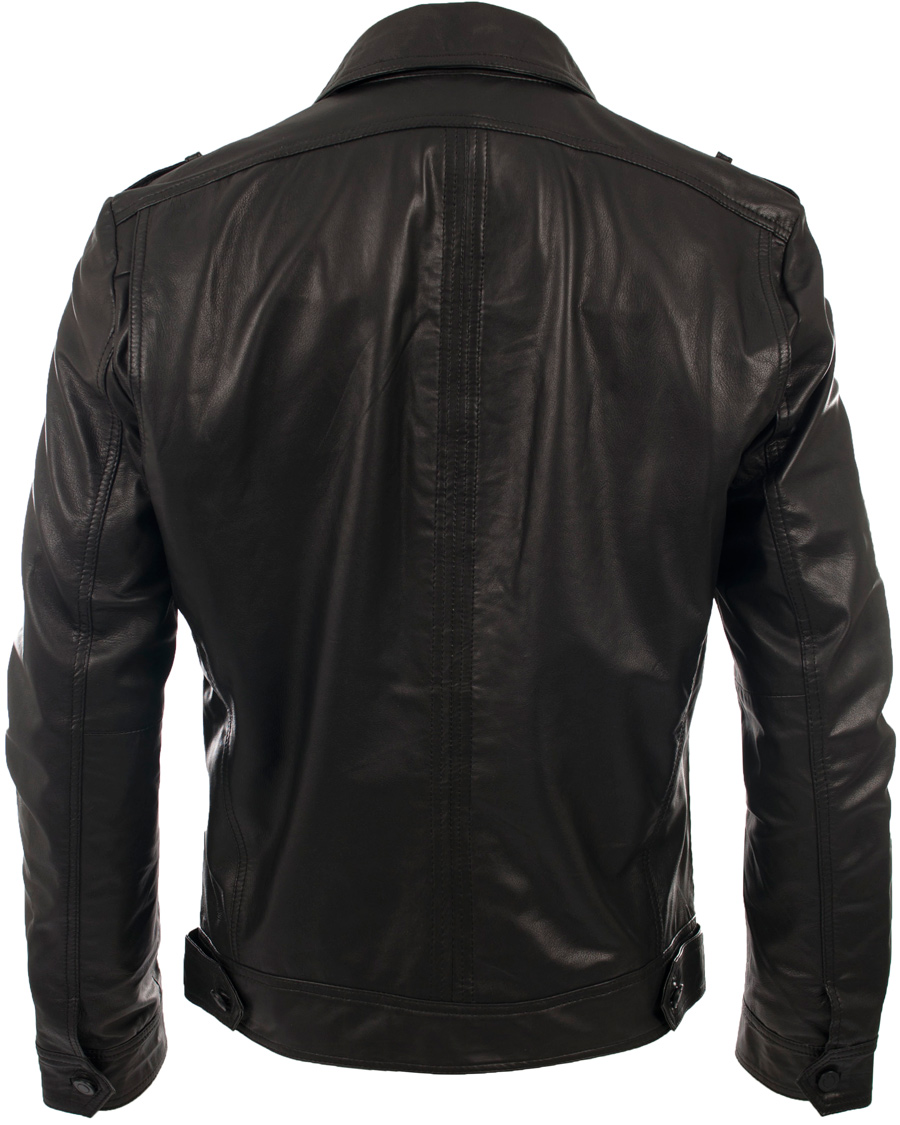 Uomini | Giacche | J.Lindeberg | Trey Leather Jacket Black