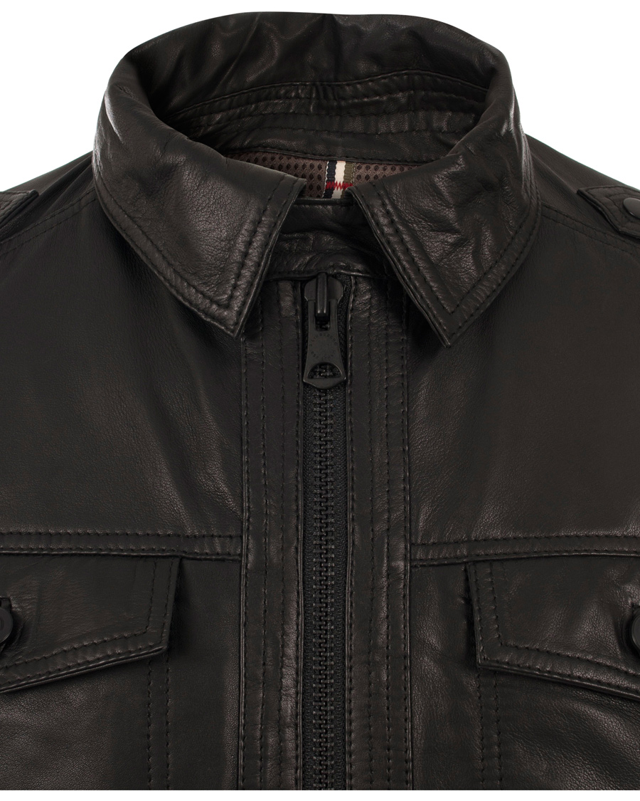 Uomini | Giacche | J.Lindeberg | Trey Leather Jacket Black