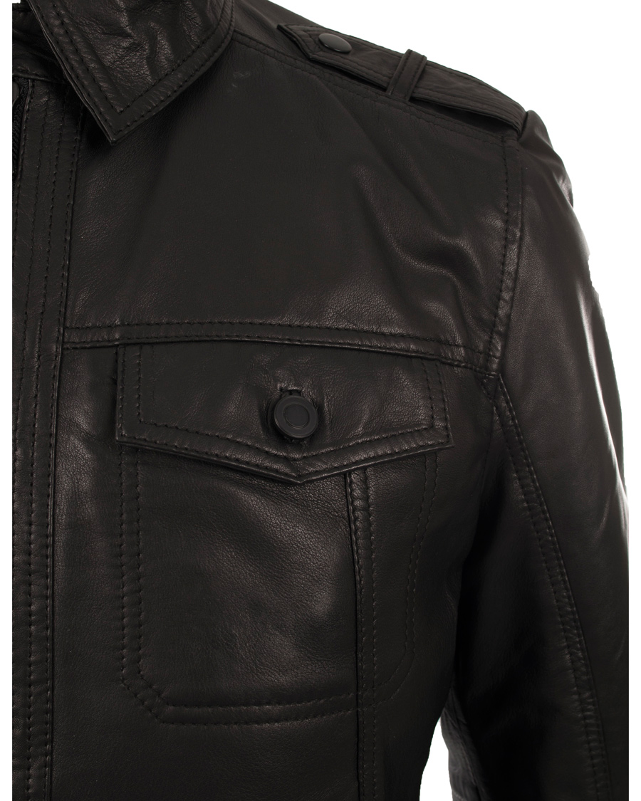 Uomini | Giacche | J.Lindeberg | Trey Leather Jacket Black
