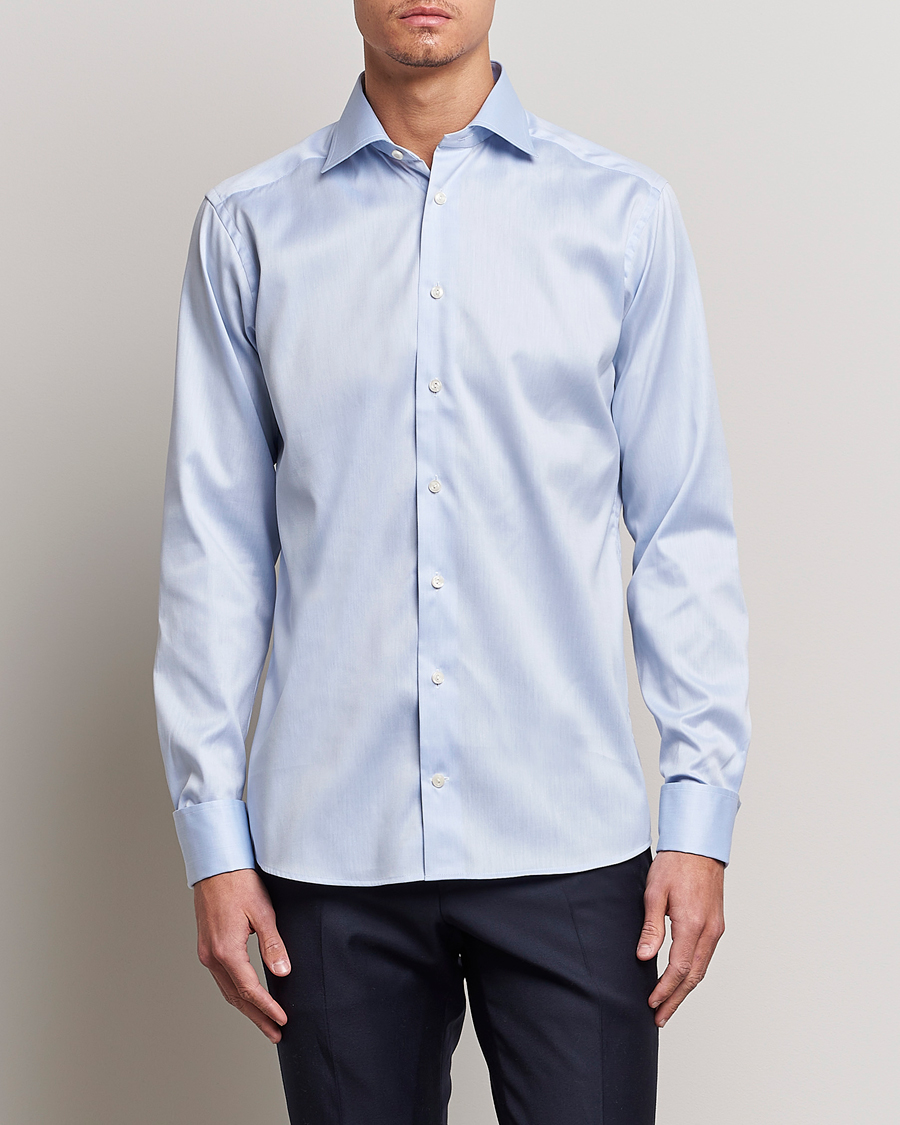 Uomini | Camicie | Eton | Slim Fit Shirt Double Cuff Blue