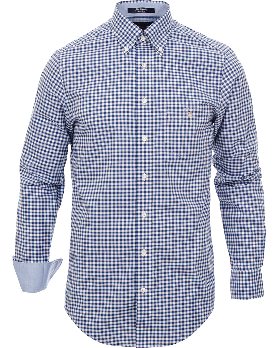 Uomini | Camicie | GANT | The Gingham Regular Fit Shirt Deep Cobalt Blue