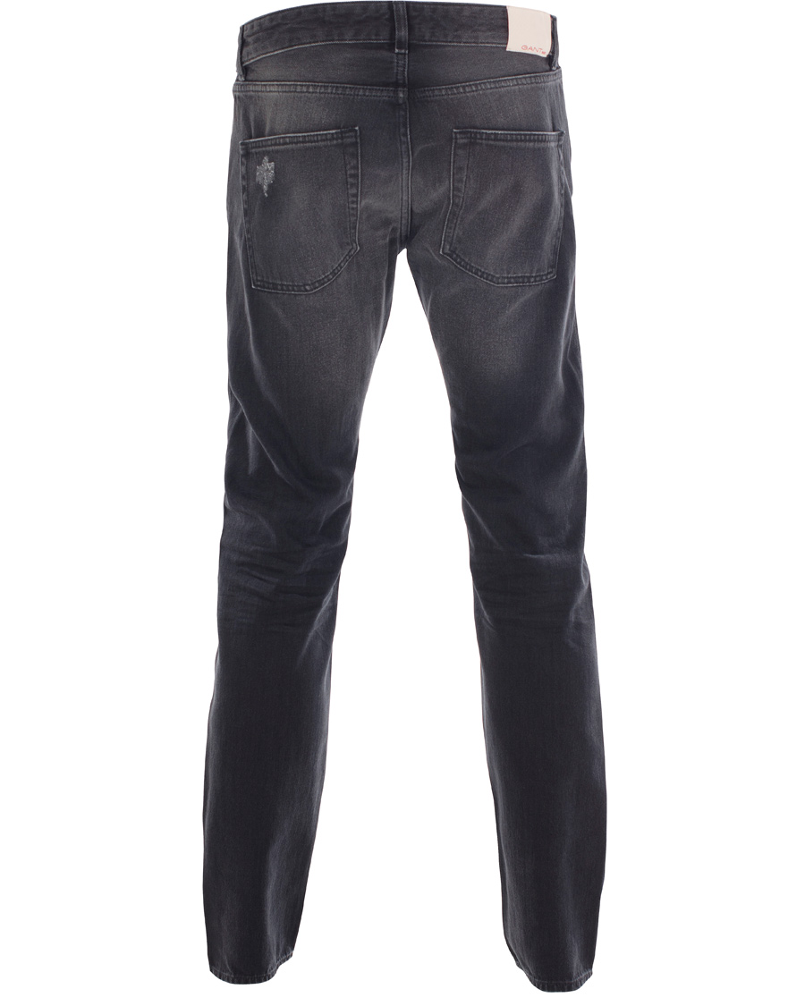 Uomini | Jeans | GANT Rugger | Stick Boy Burned Selvedge Jeans Black Worn In