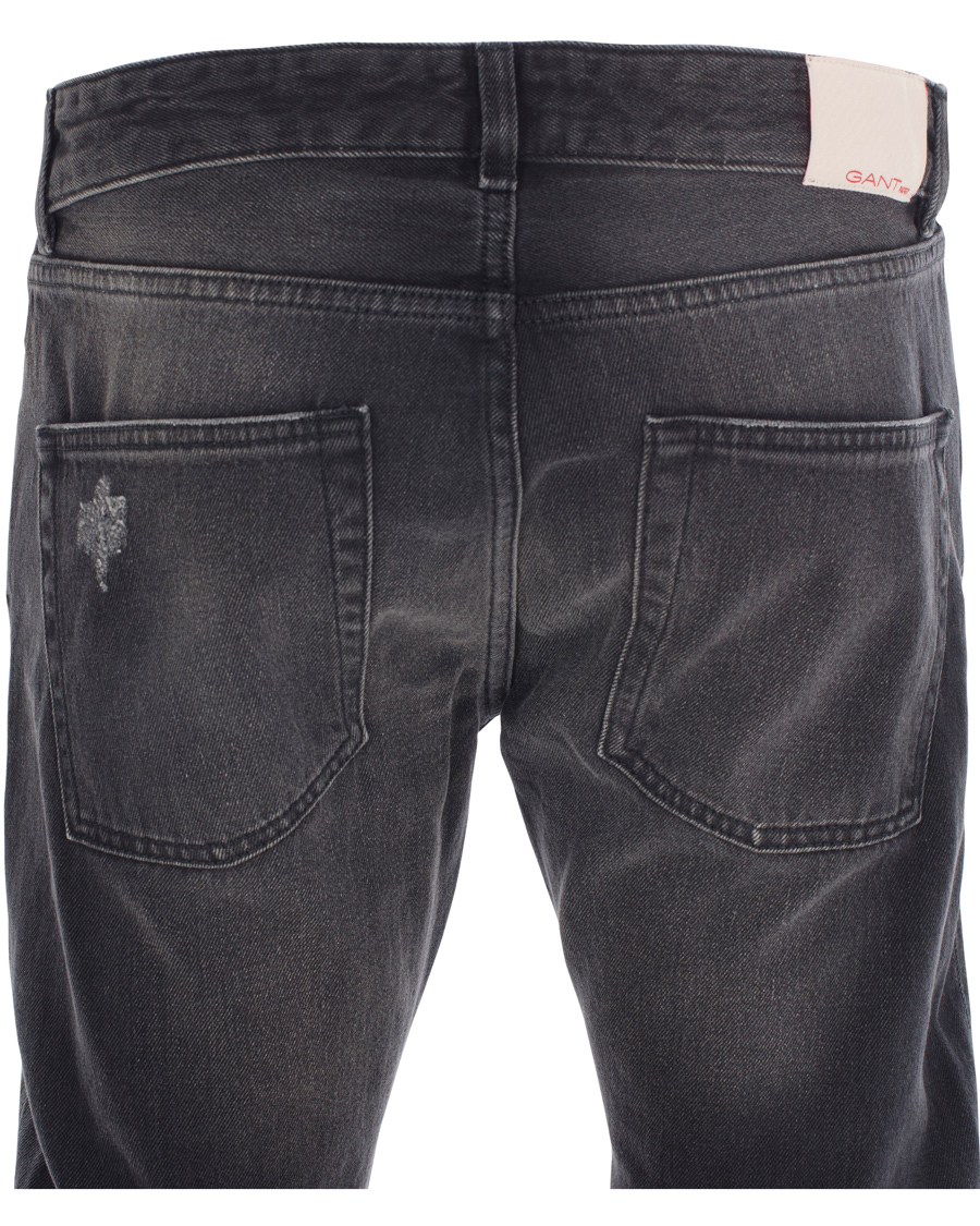 Uomini | Jeans | GANT Rugger | Stick Boy Burned Selvedge Jeans Black Worn In