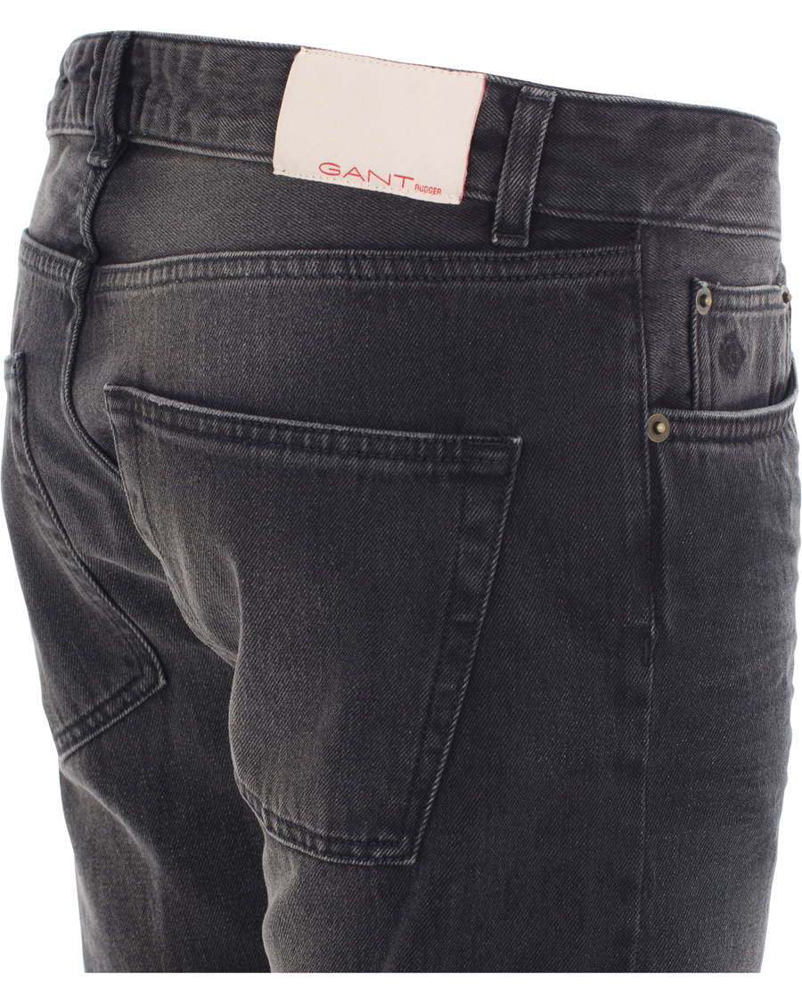 Uomini | Jeans | GANT Rugger | Stick Boy Burned Selvedge Jeans Black Worn In