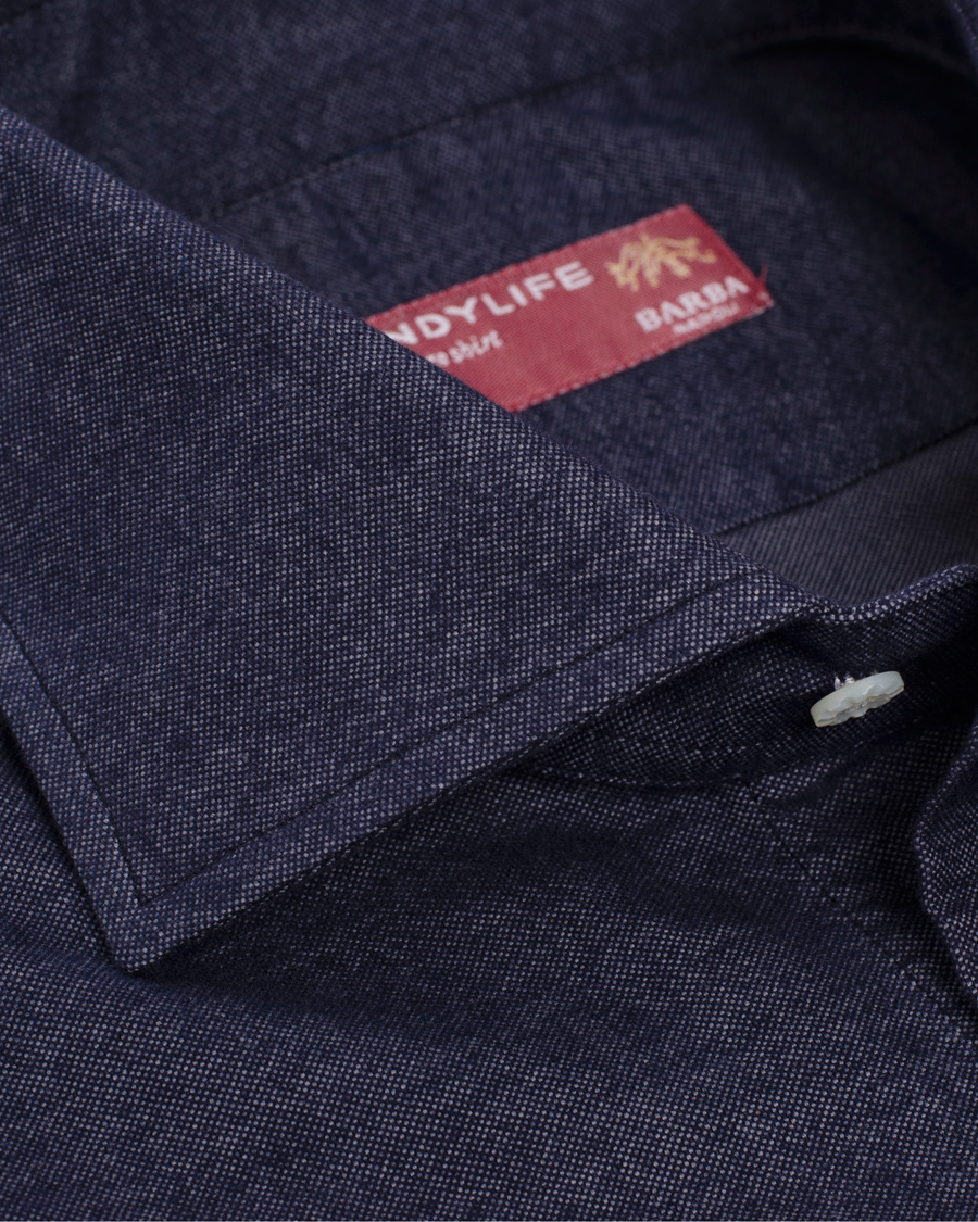 Uomini | Camicie | Barba Napoli | Dandylife Slim Fit Shirt Casual Blue