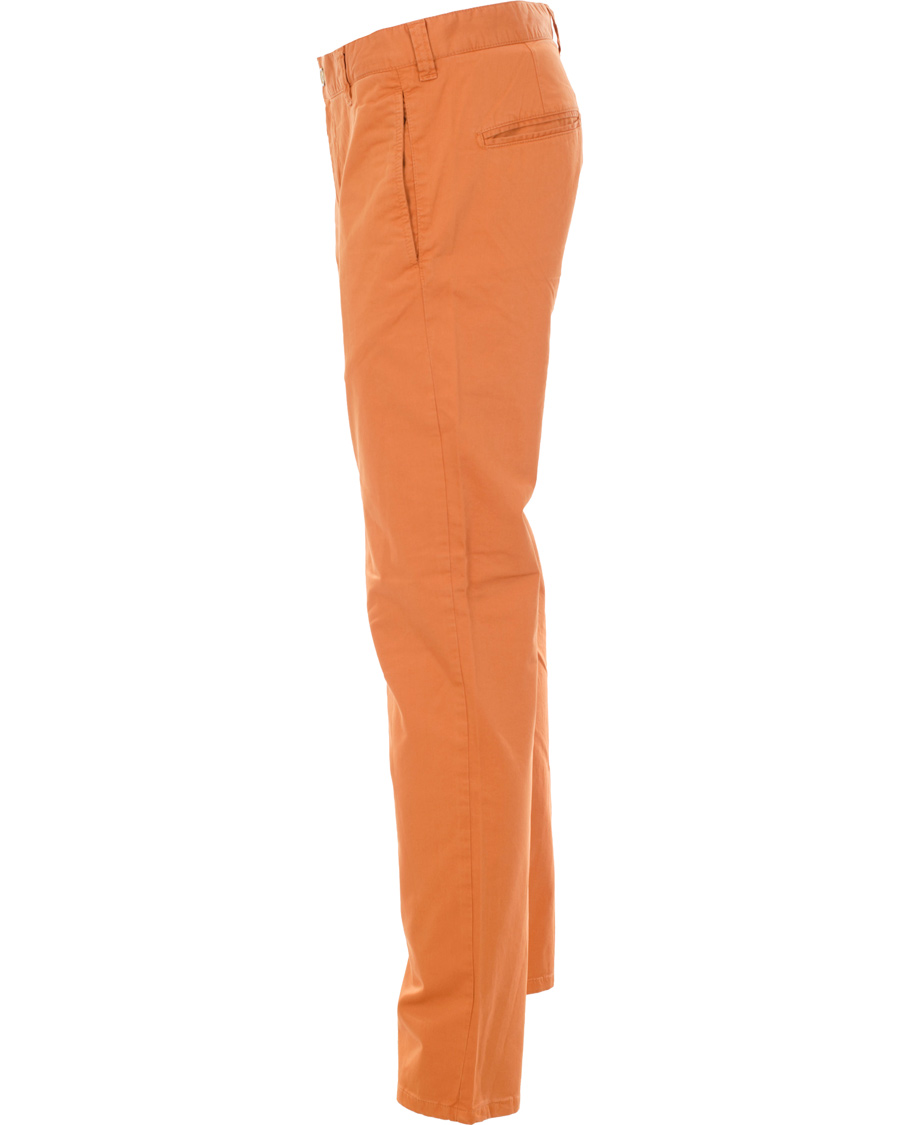 Uomini | Pantaloni | Boomerang | Steve Satin Cotton Chinos Amber Orange