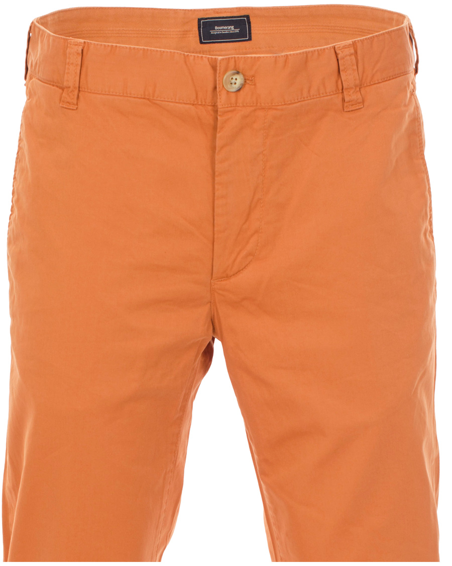 Uomini | Pantaloni | Boomerang | Steve Satin Cotton Chinos Amber Orange