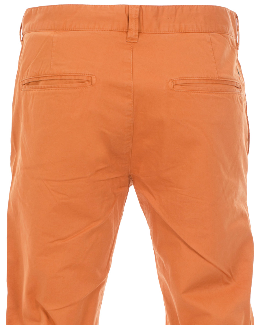 Uomini | Pantaloni | Boomerang | Steve Satin Cotton Chinos Amber Orange