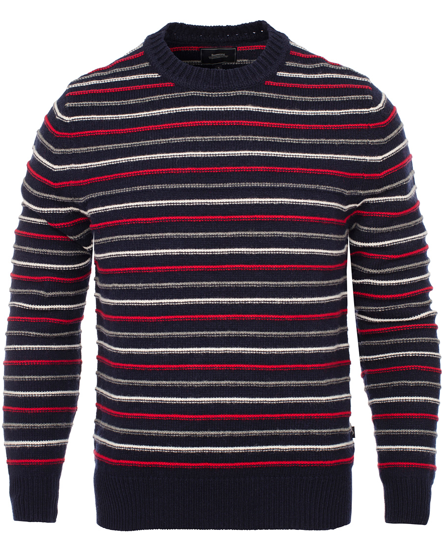 Uomini | Maglieria | Boomerang | Bo Structure Stripe Sweater Navy
