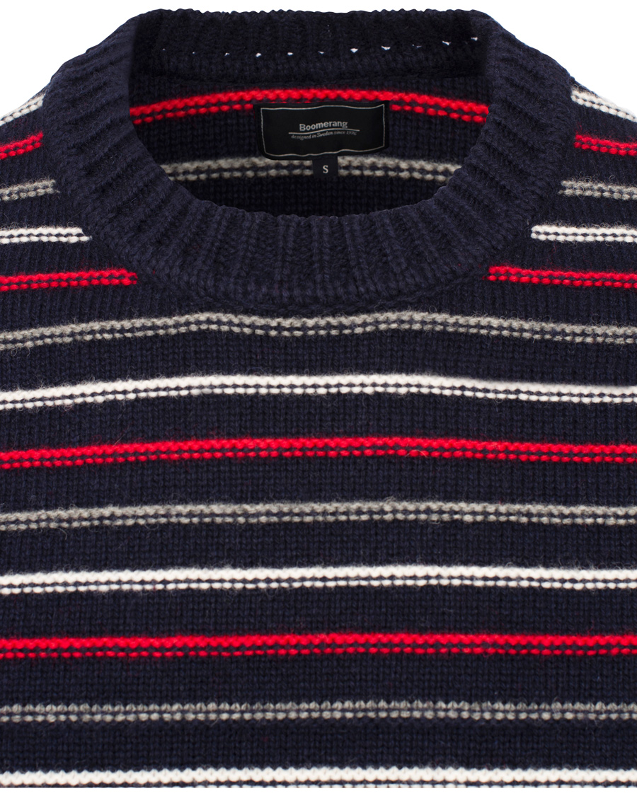 Uomini | Maglieria | Boomerang | Bo Structure Stripe Sweater Navy