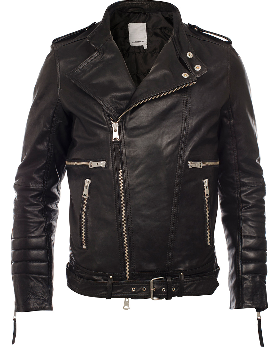 Uomini | Giacche | J.Lindeberg | Tyrone Sleek Leather Jacket Black