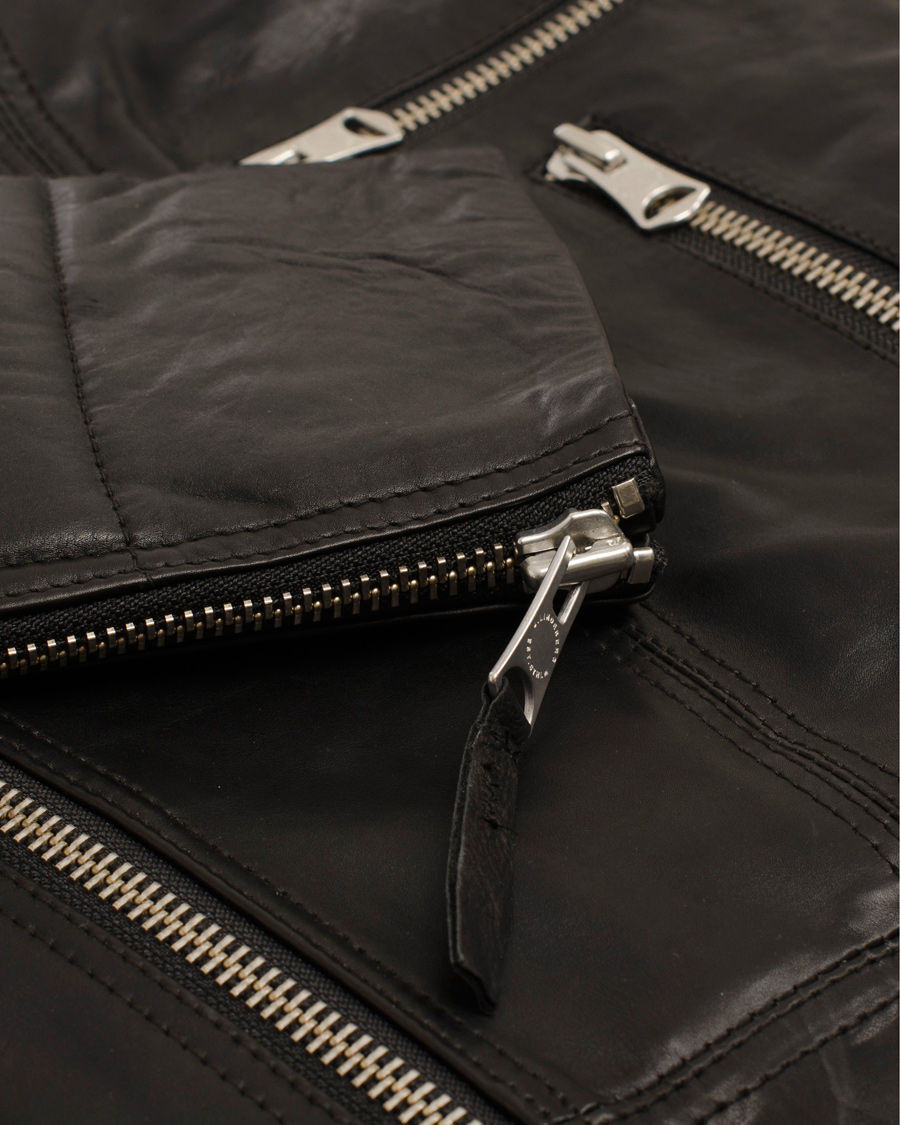 Uomini | Giacche | J.Lindeberg | Tyrone Sleek Leather Jacket Black