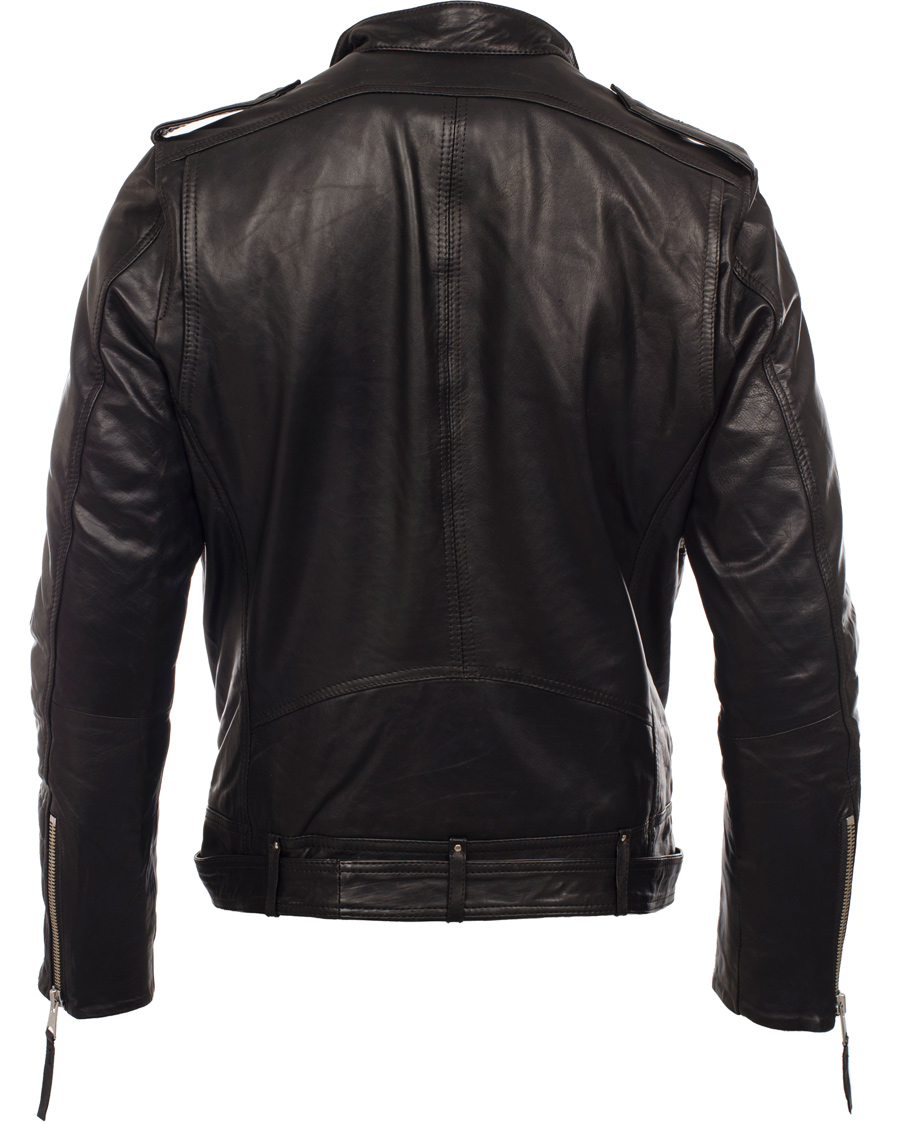 Uomini | Giacche | J.Lindeberg | Tyrone Sleek Leather Jacket Black